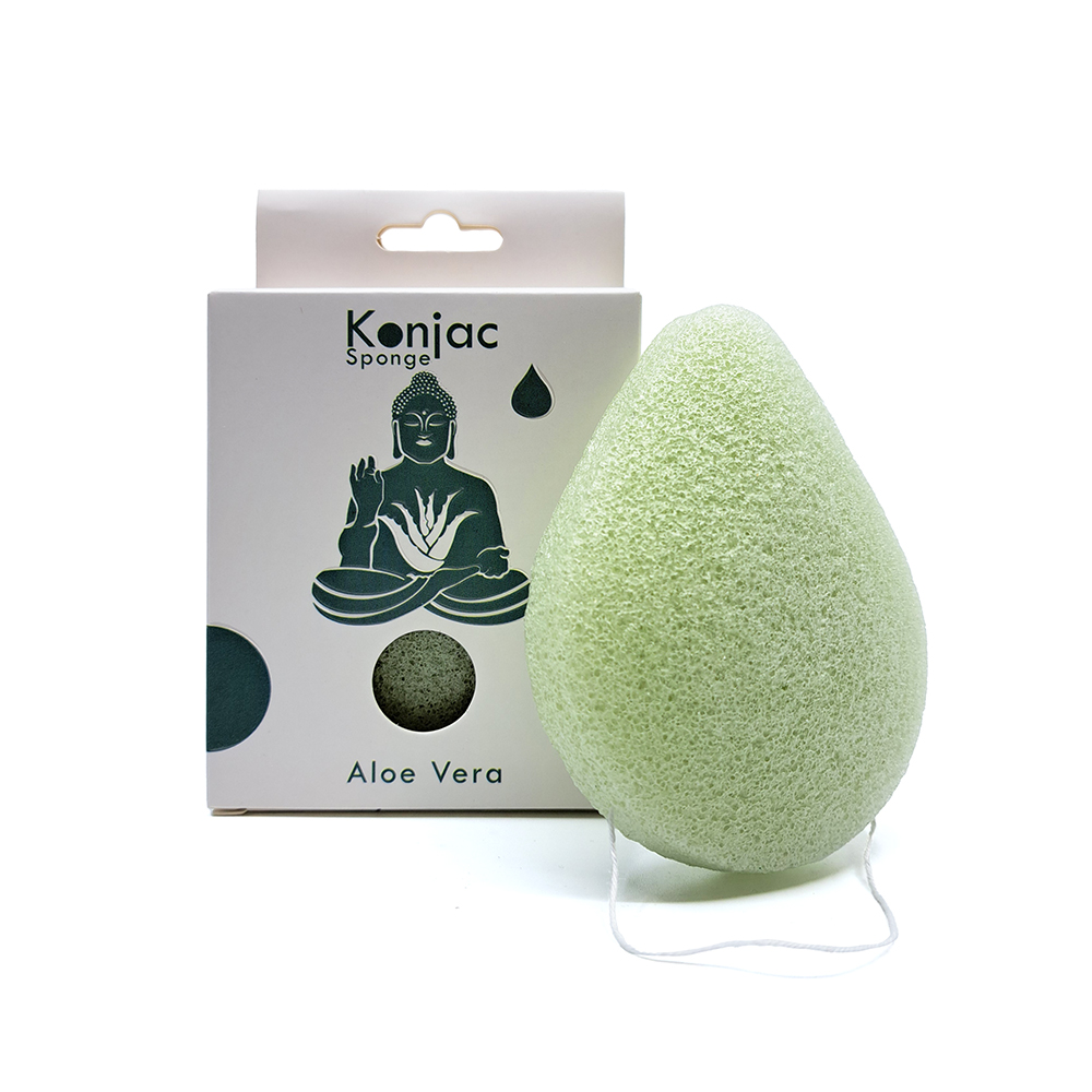 photo éponge konjac à l'aloe vera face