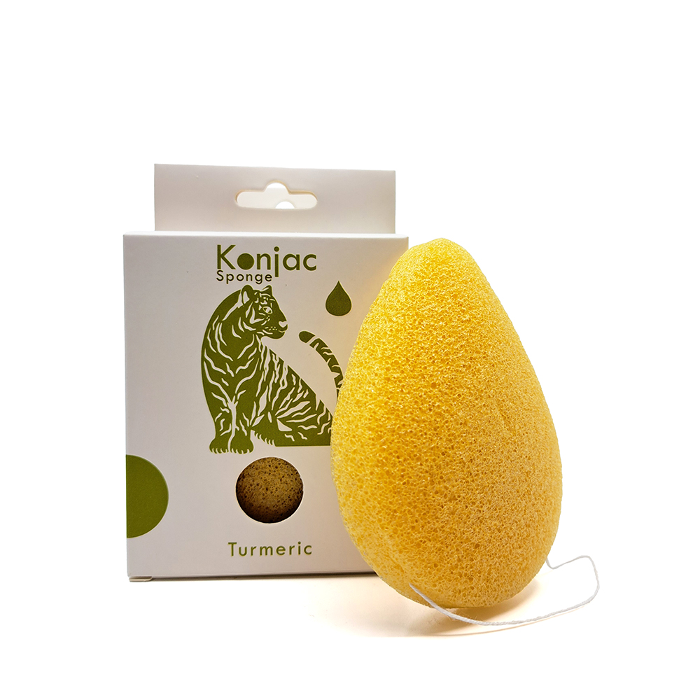 photo éponge konjac au curcuma face